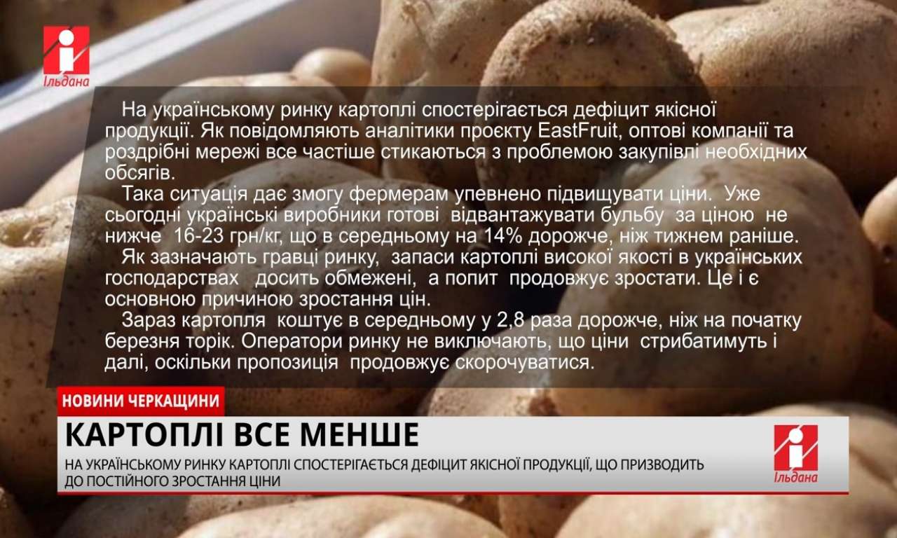 На черкаському ринку зафіксовано дефіцит картоплі (ВІДЕО)
